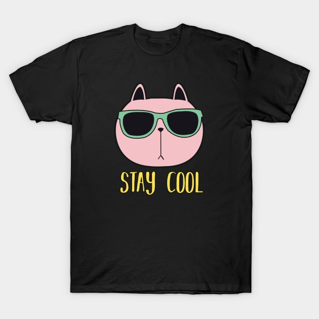 cool cat - cat with eyeglass T-Shirt by teemarket